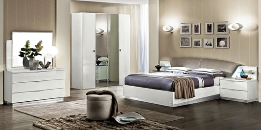 ESF Furniture - Onda 6 Piece King Bedroom Set in White - Furniture Life