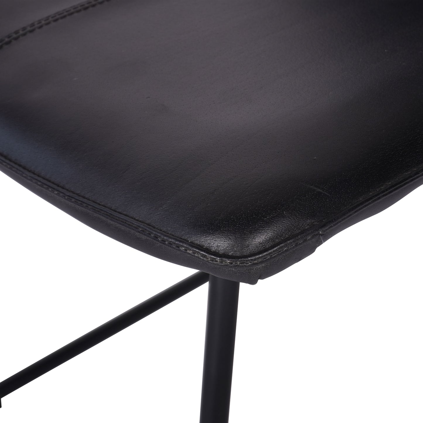 Slate Leather Dining Chairs (Set of 2) in Charcoal