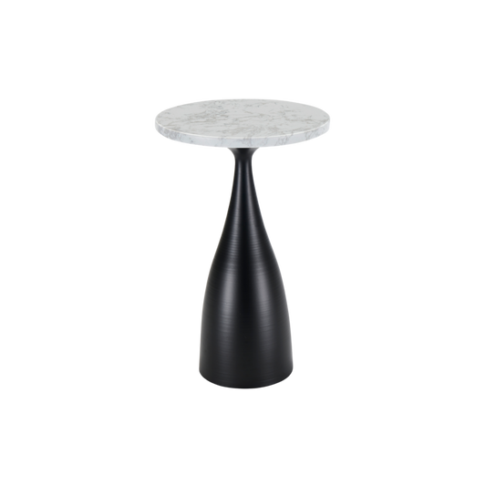 Hazel Lamp Table-Black & White Marble