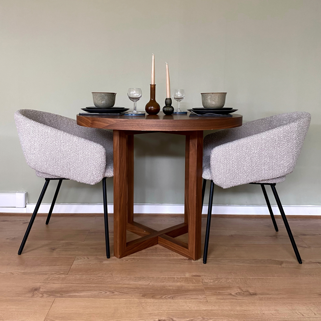 Iris Dining Table 90cms-Walnut