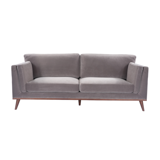 Mickey 3 Seat Sofa- Stone Grey Velvet