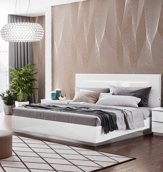 ESF Furniture - Onda 3 Piece Queen Bedroom Set in White - Furniture Life