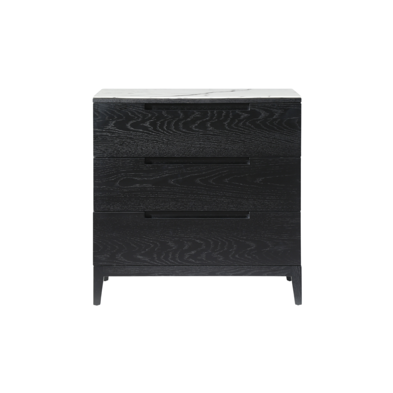 Orchid Marble 3 Drawer Chest-Wenge (Black Stained Oak)