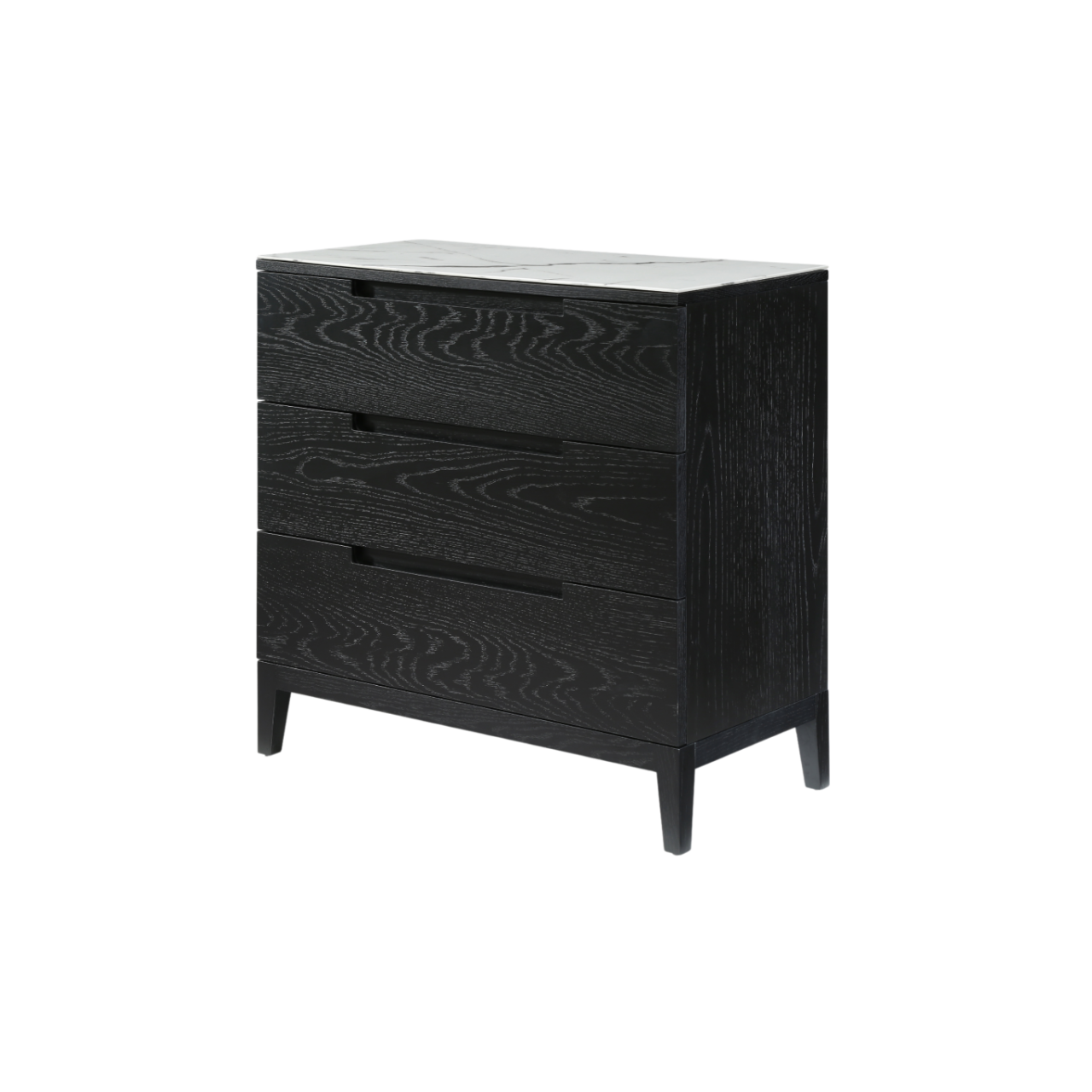 Orchid Marble 3 Drawer Chest-Wenge (Black Stained Oak)