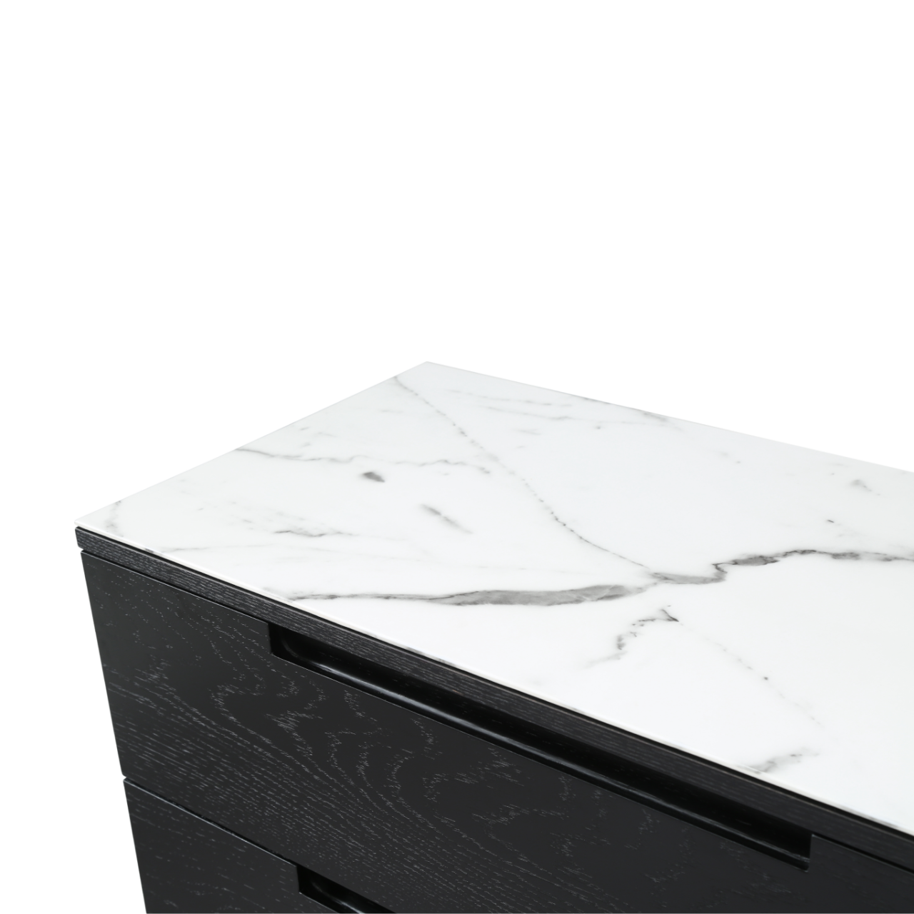 Orchid Marble 3 Drawer Chest-Wenge (Black Stained Oak)