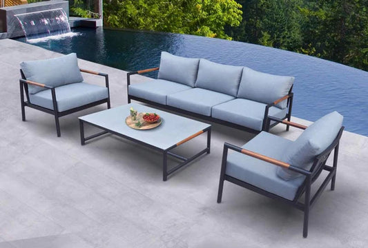VIG Furniture - Renava Kiowa - Modern Outdoor Grey & Black Sofa Set - Furniture Life