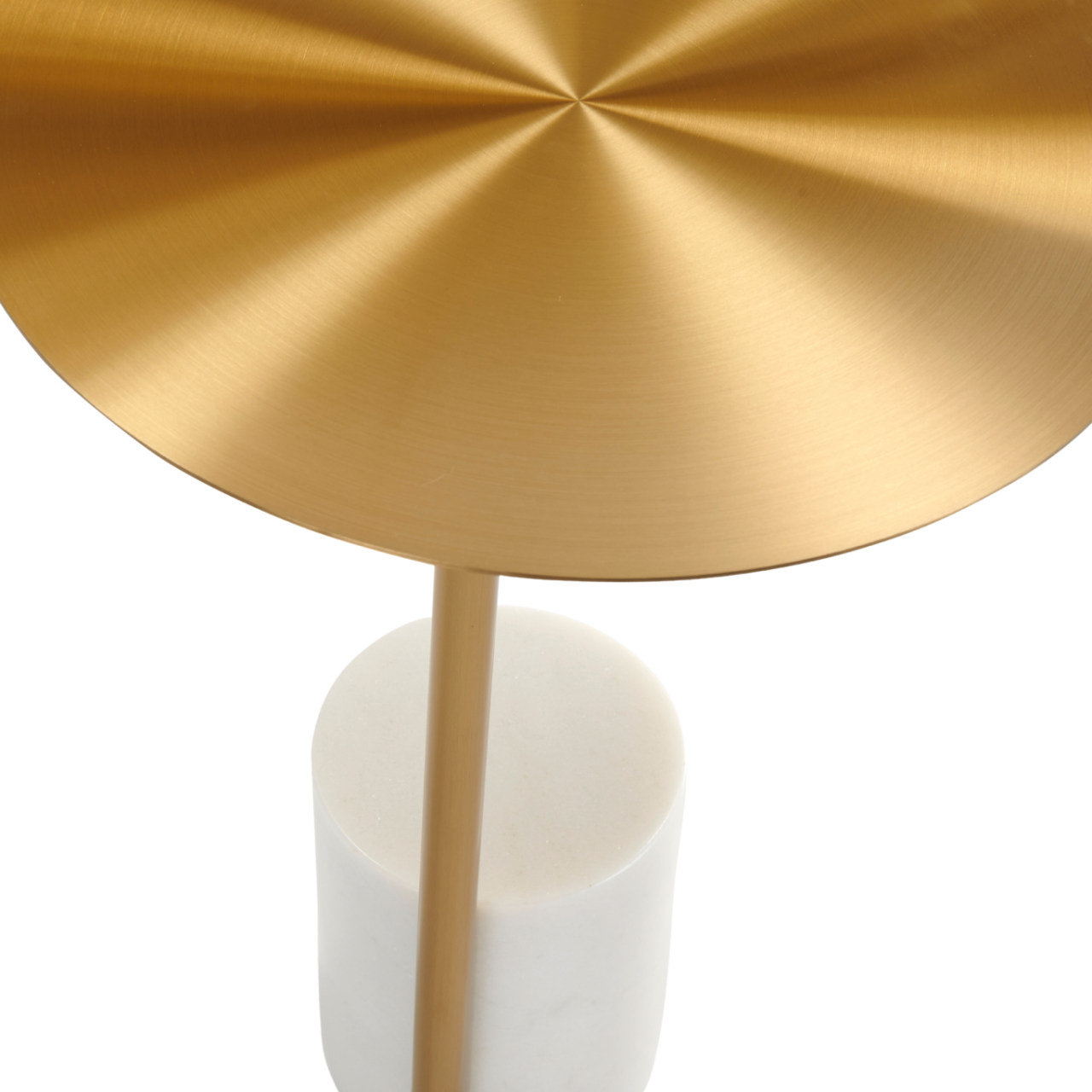 Violet Lamp Table-Gold & White Marble