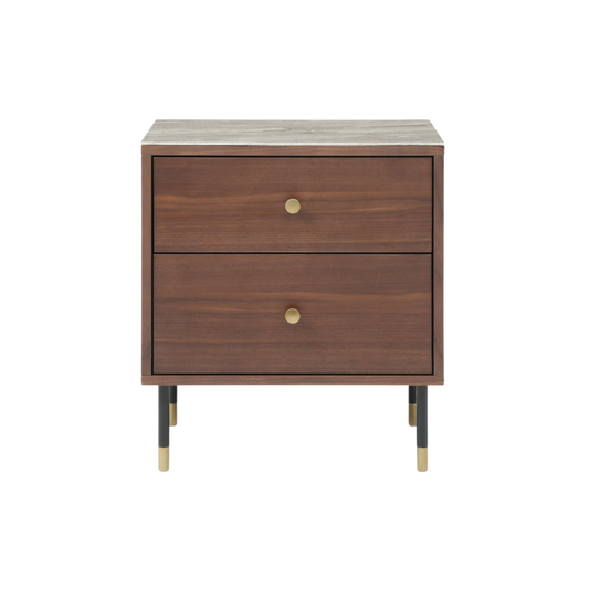 Willow Bedside Double Drawer-Timber Tobacco