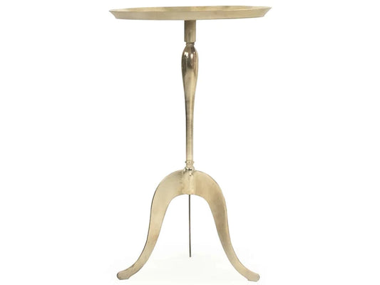 Zentique - Belora Antique Gold 17'' Wide Round Pedestal Table - Furniture Life