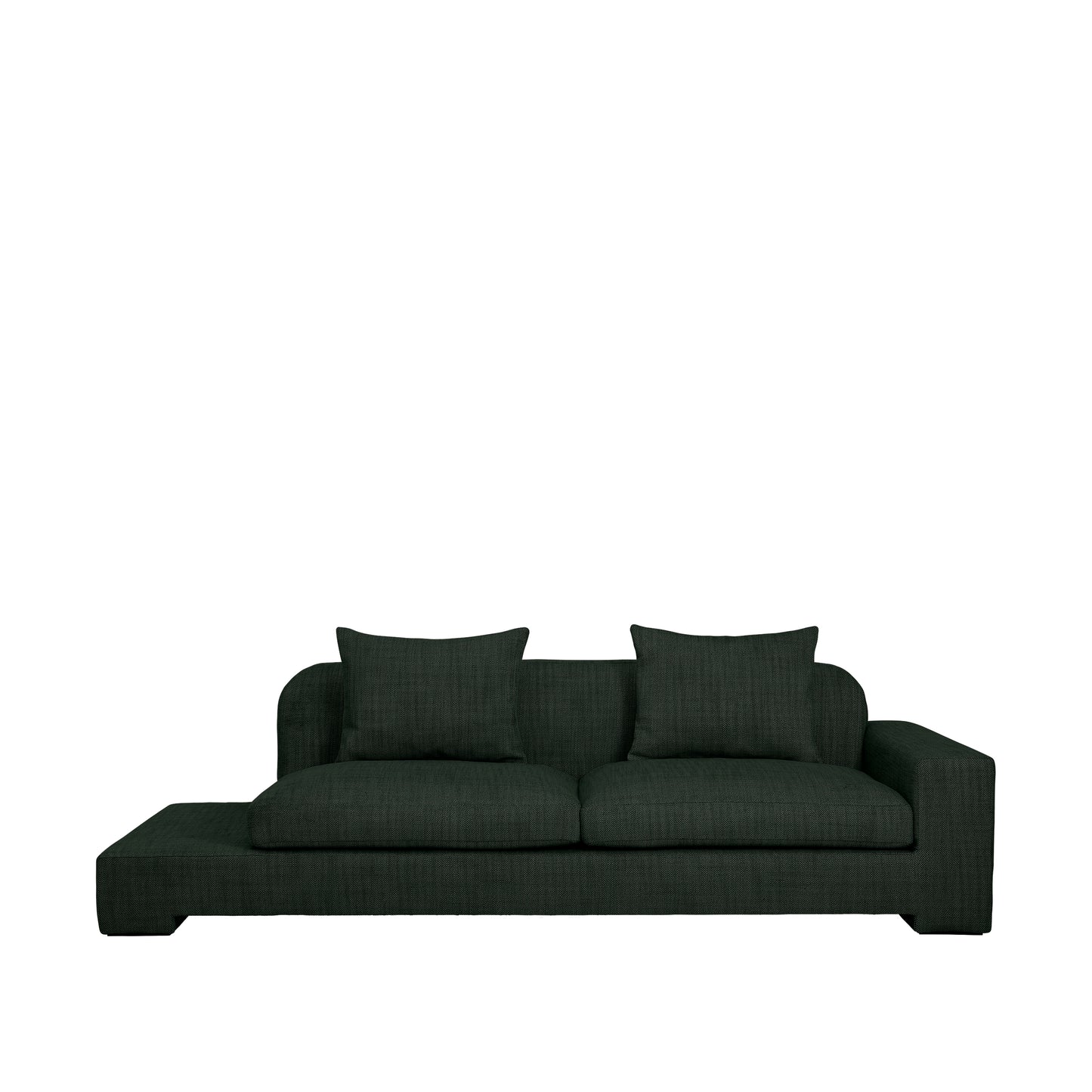 Bay Chaise longue Right Sided-Green Mélange