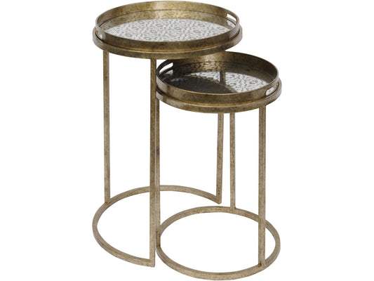 Vienna Antique Gold Diamond Accent Tables - Set of 2