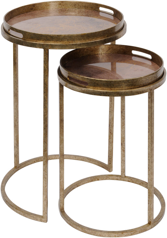 Vienna Antique Gold Atlas Side Tables - Set of 2