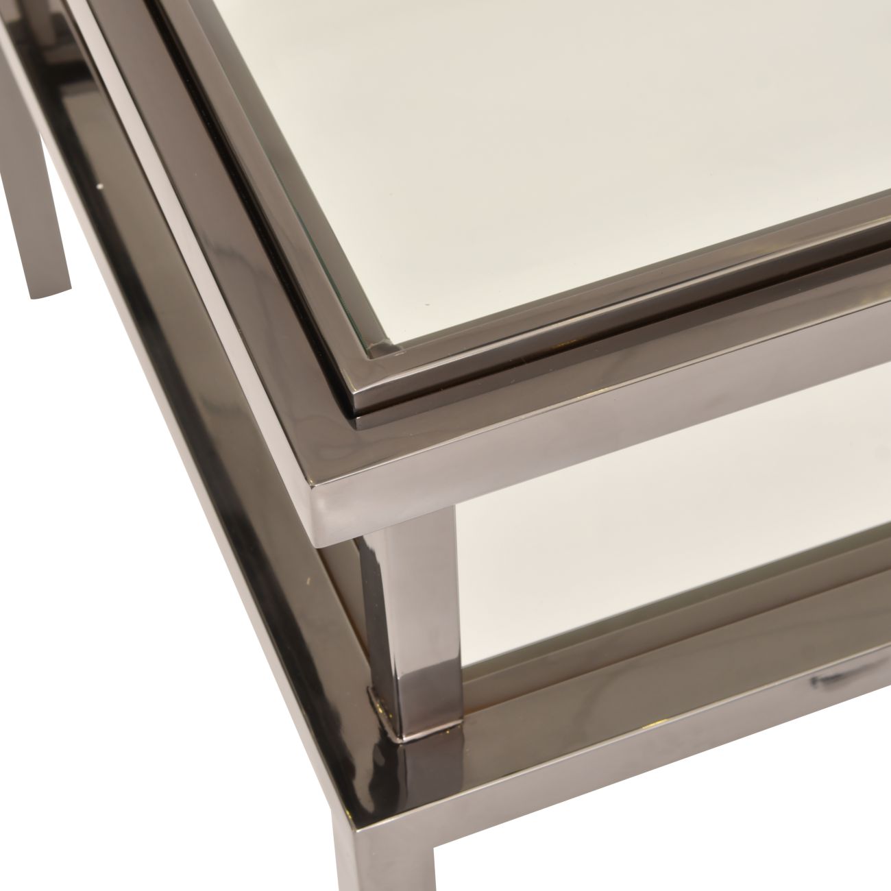 Kensington Stainless Steel and Glass Square Side Table