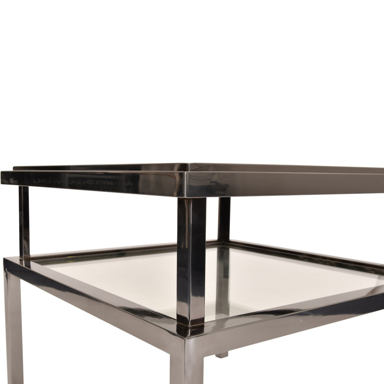 Kensington Stainless Steel and Glass Square Side Table