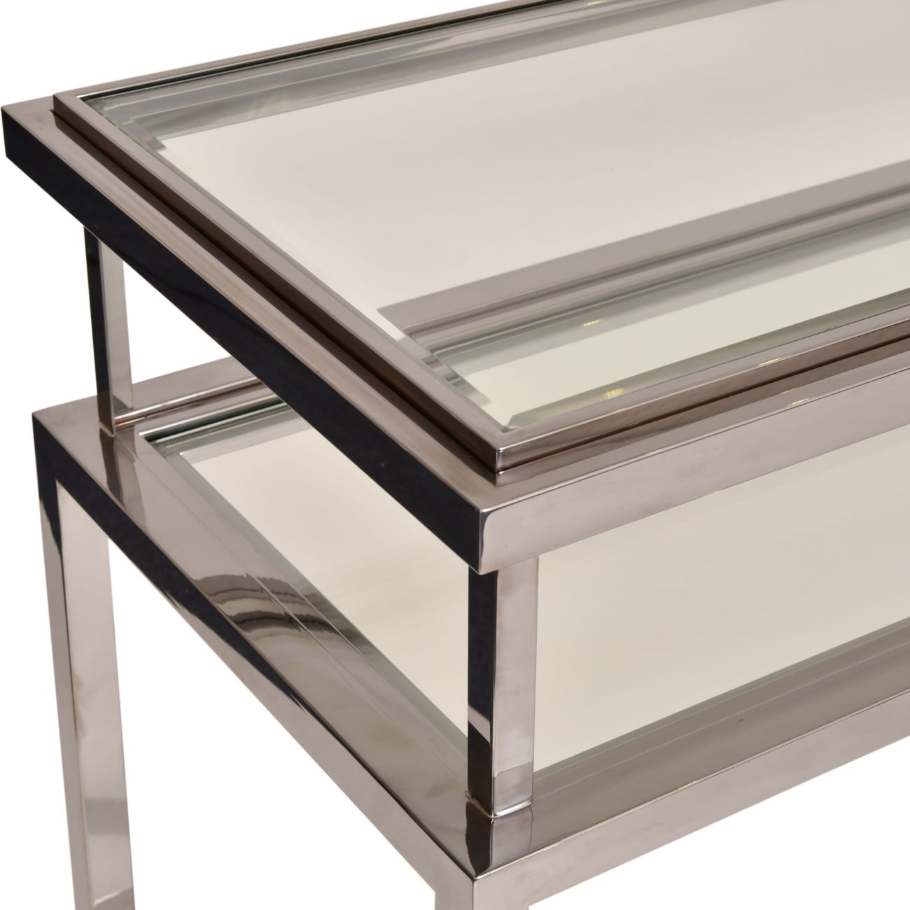 Kensington Stainless Steel and Glass Console Table