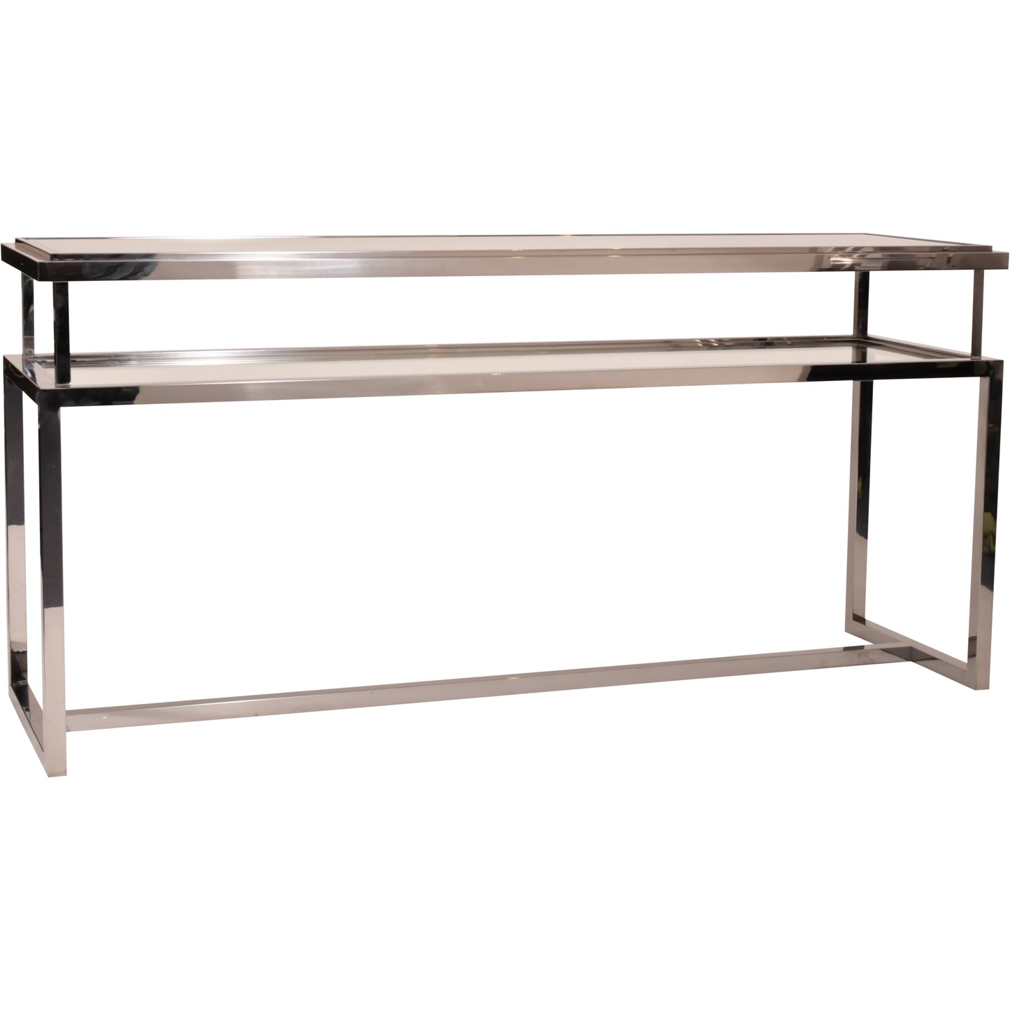 Kensington Stainless Steel and Glass Console Table