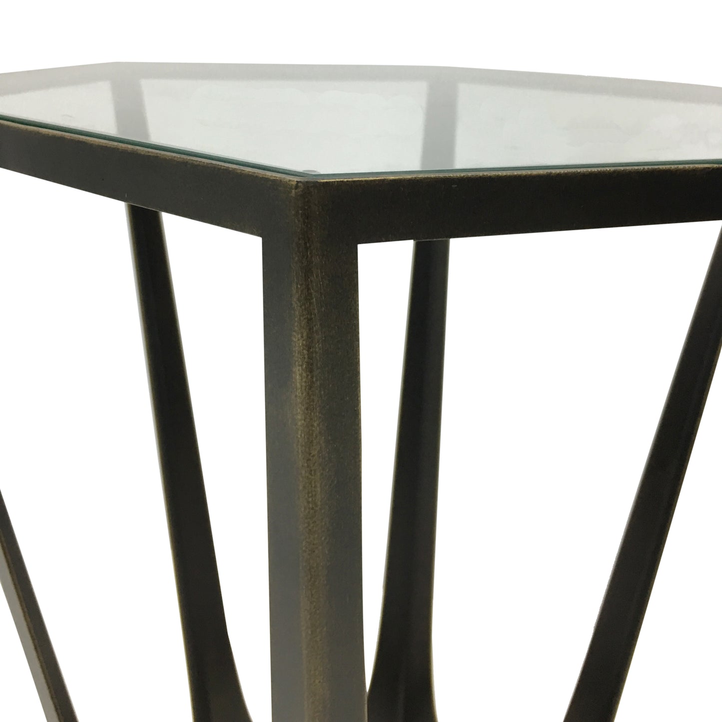 Catalan Gilded Bronze Side Table with Glass Top