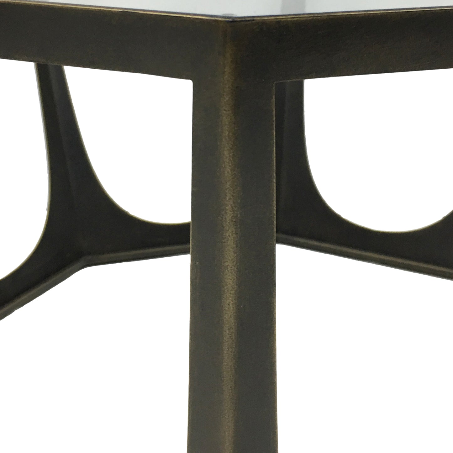 Catalan Bronze Gilded Coffee Table with Glass Top