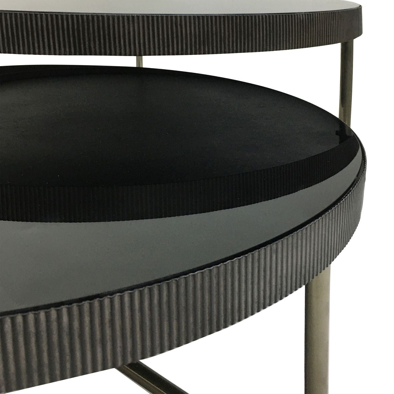 Westminster Round Coffee Table with Black Tinted Glass