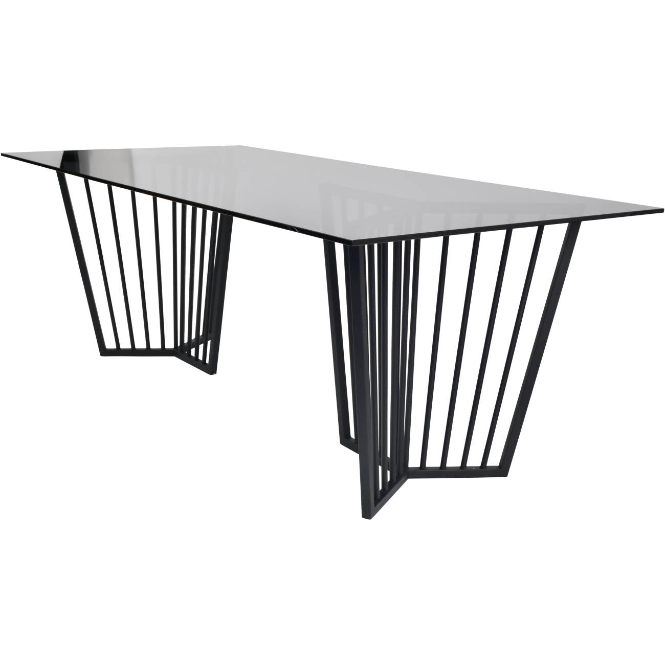 Kensington Black Frame and Tinted Glass Dining Table