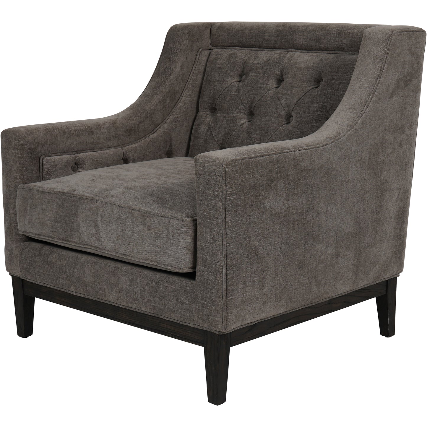 Warm Grey Buttoned Theodore Armchair