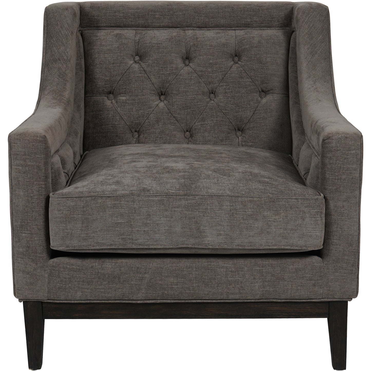 Warm Grey Buttoned Theodore Armchair