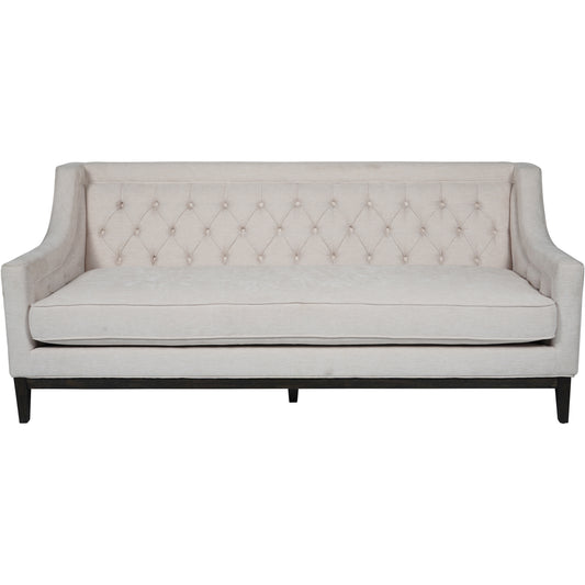 Theodore Buttoned Sofa in Ivory Fabric