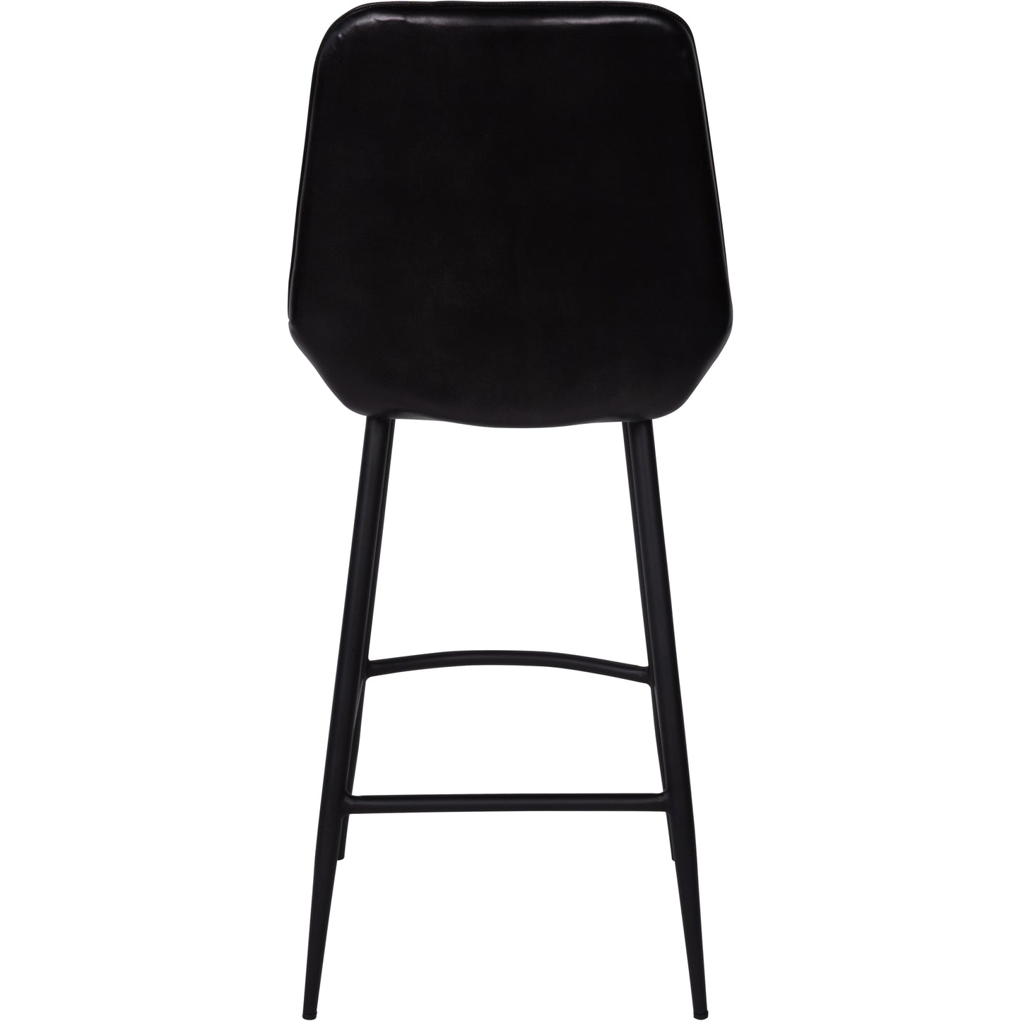 Pair of Charcoal Leather Pembroke Bar Stools