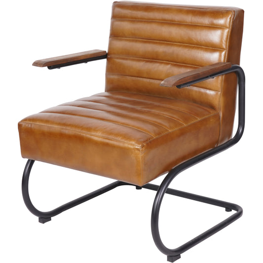 Cognac Leather Occasional Chair