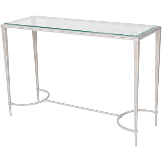 Laura Ashley Distressed White Iron Console Table