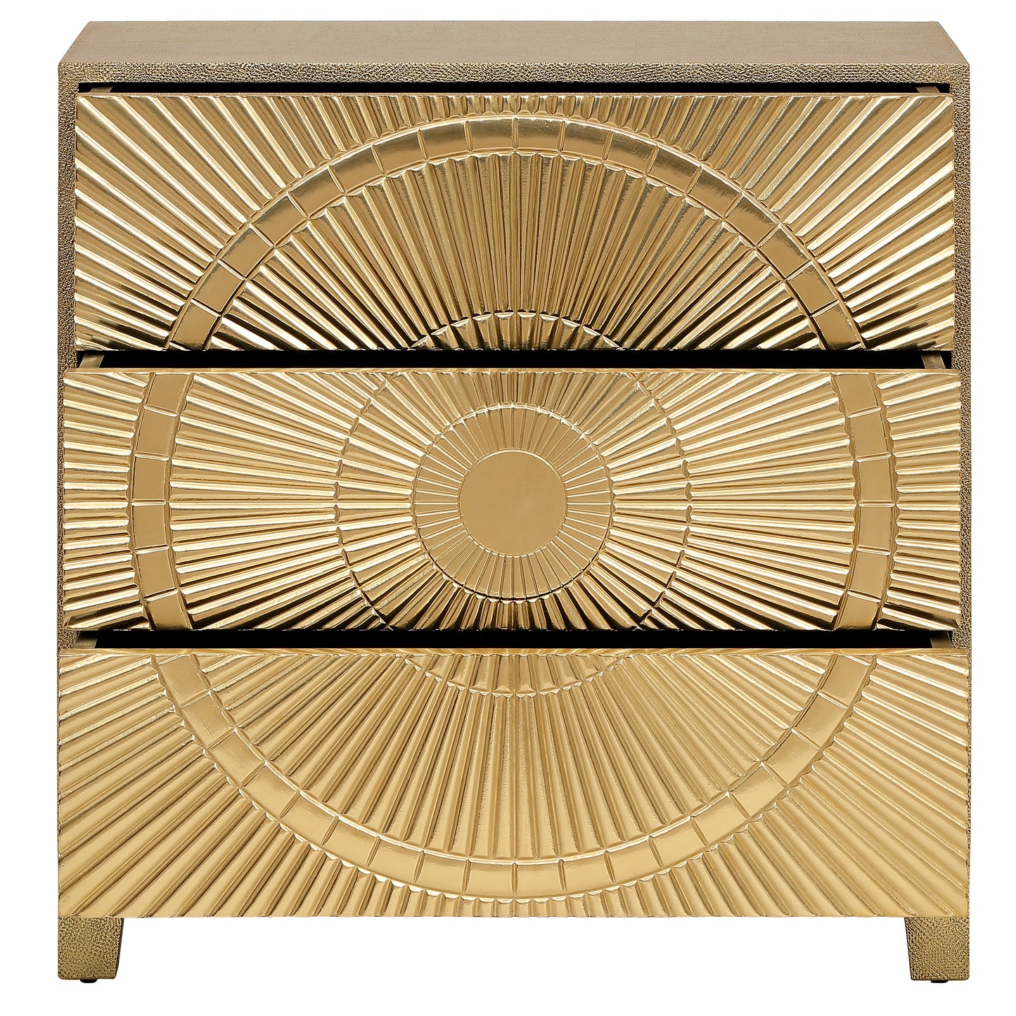 Aurora Gold Embossed Three-Drawer Chest