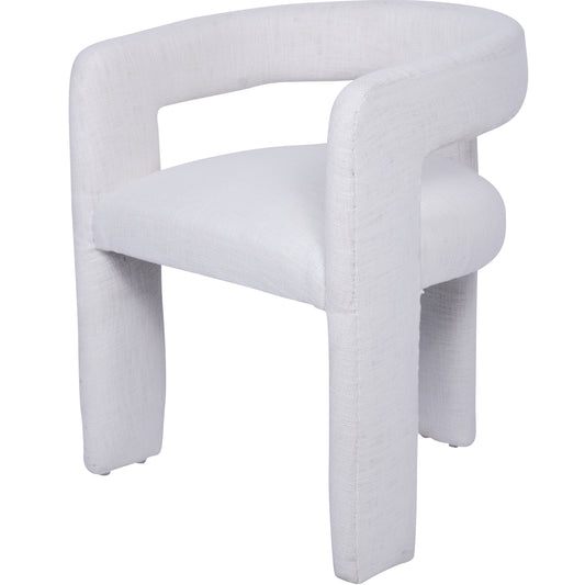 Ivory Slub Fabric Armchair