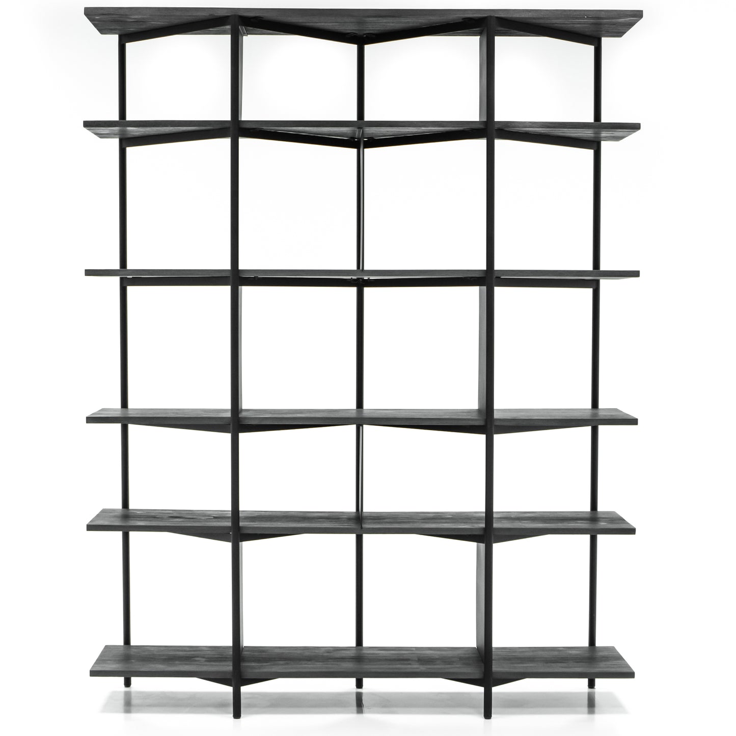 Obsidian Black Acacia Bookcase Shelving Unit