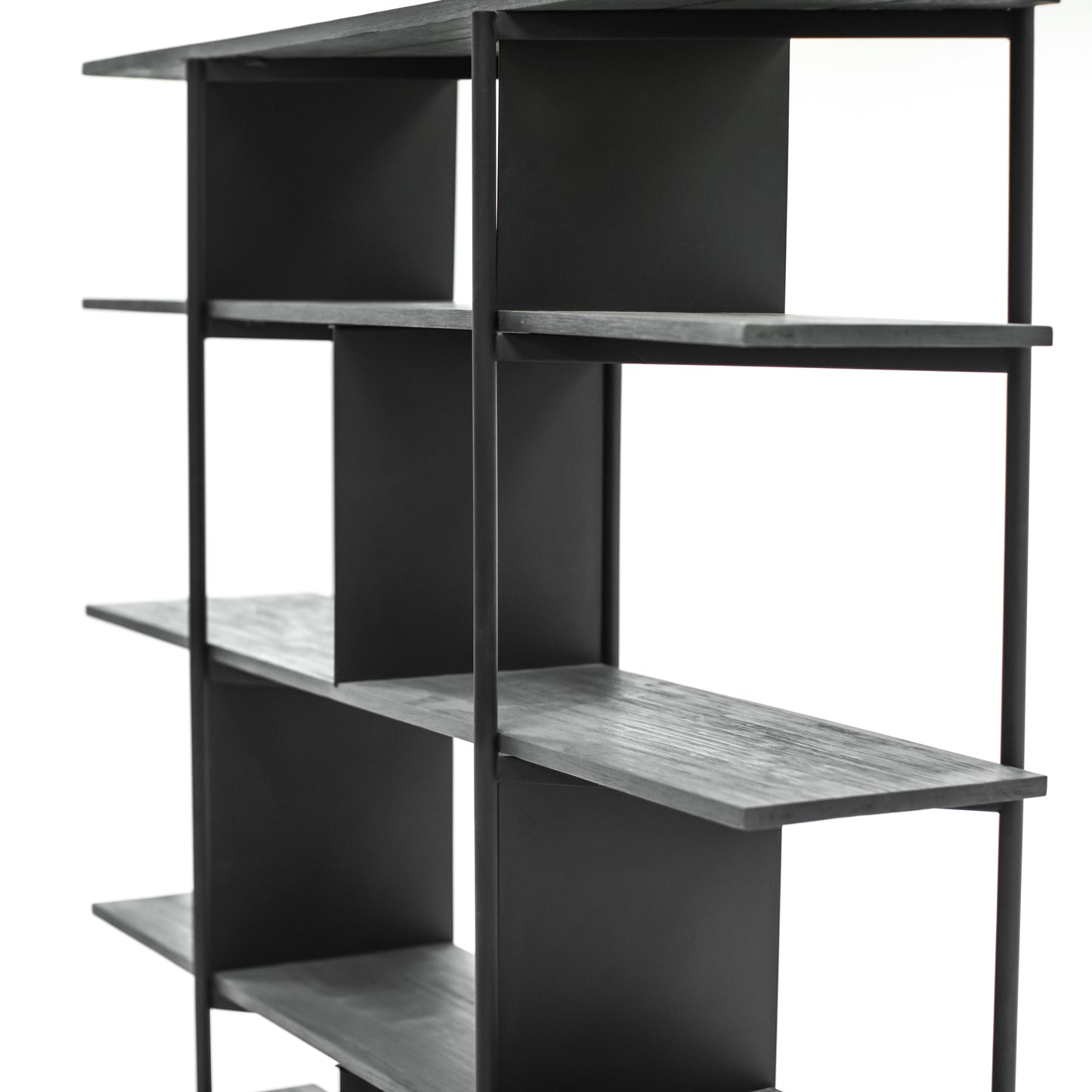 Obsidian Black Acacia Bookcase Shelving Unit