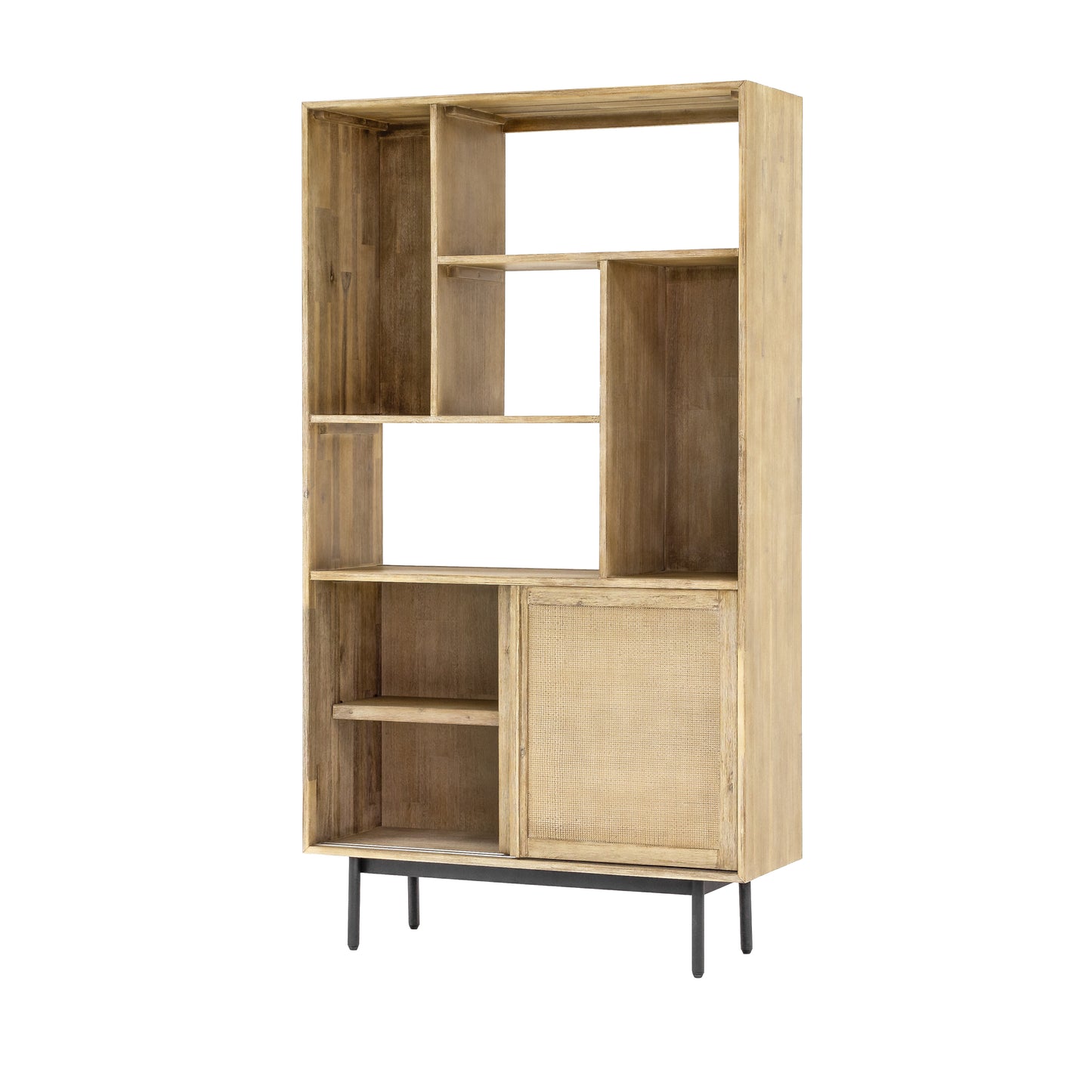 Horizon Bookcase with Sliding Doors and Storage