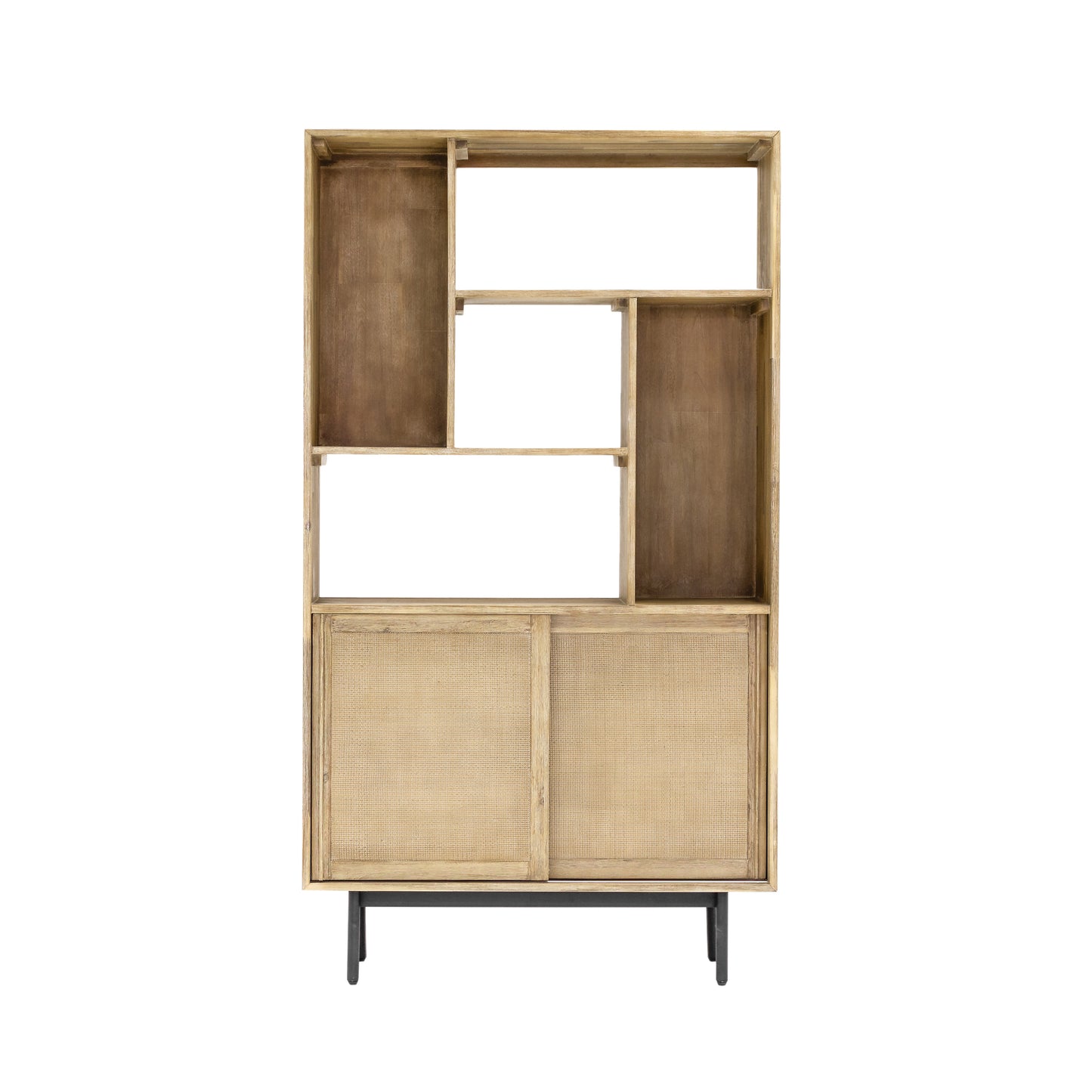 Horizon Bookcase with Sliding Doors and Storage