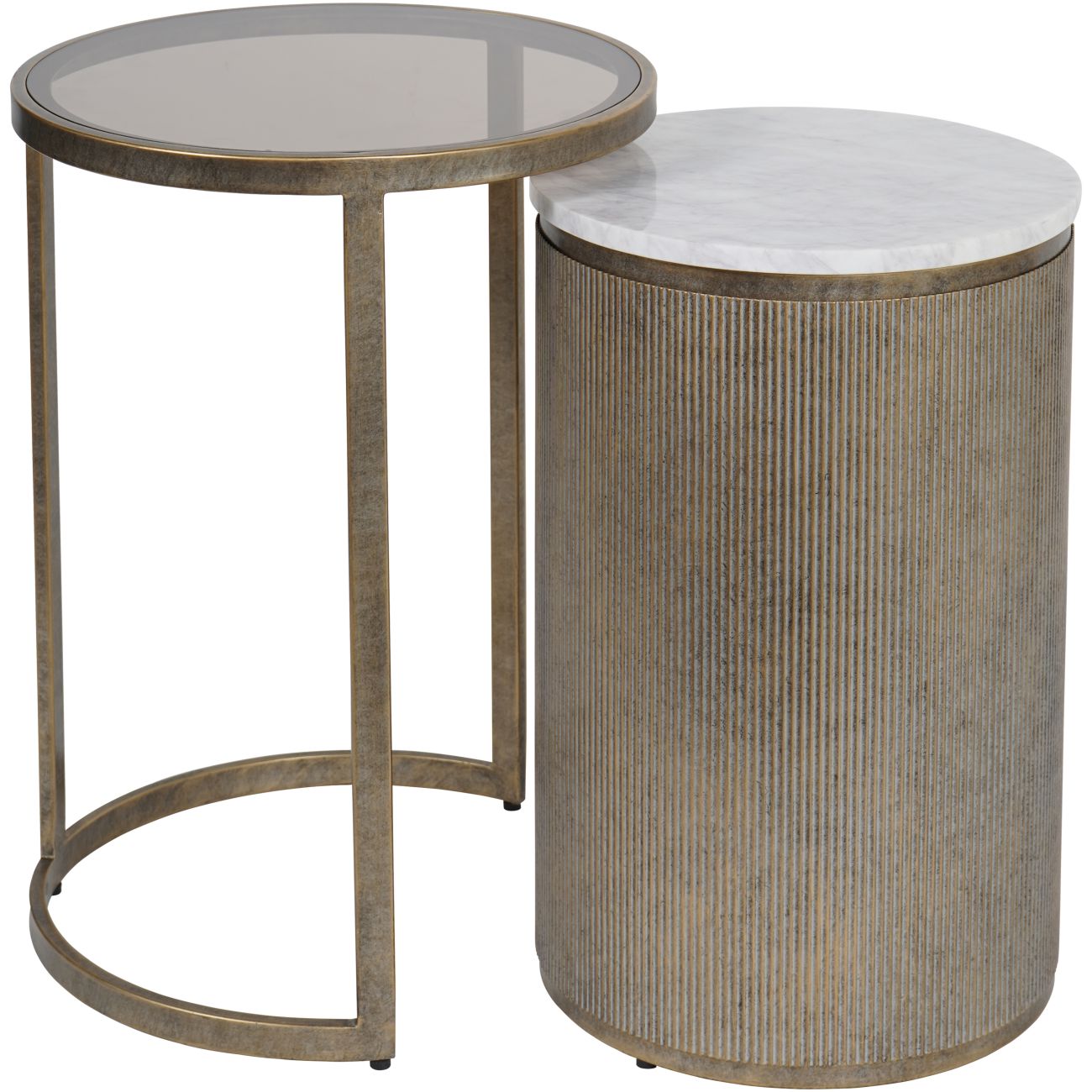 Kensington Corrugated Antique Gold End Table