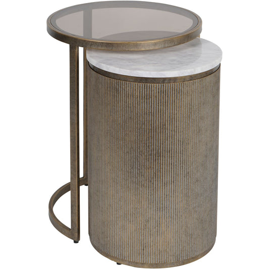 Kensington Corrugated Antique Gold End Table