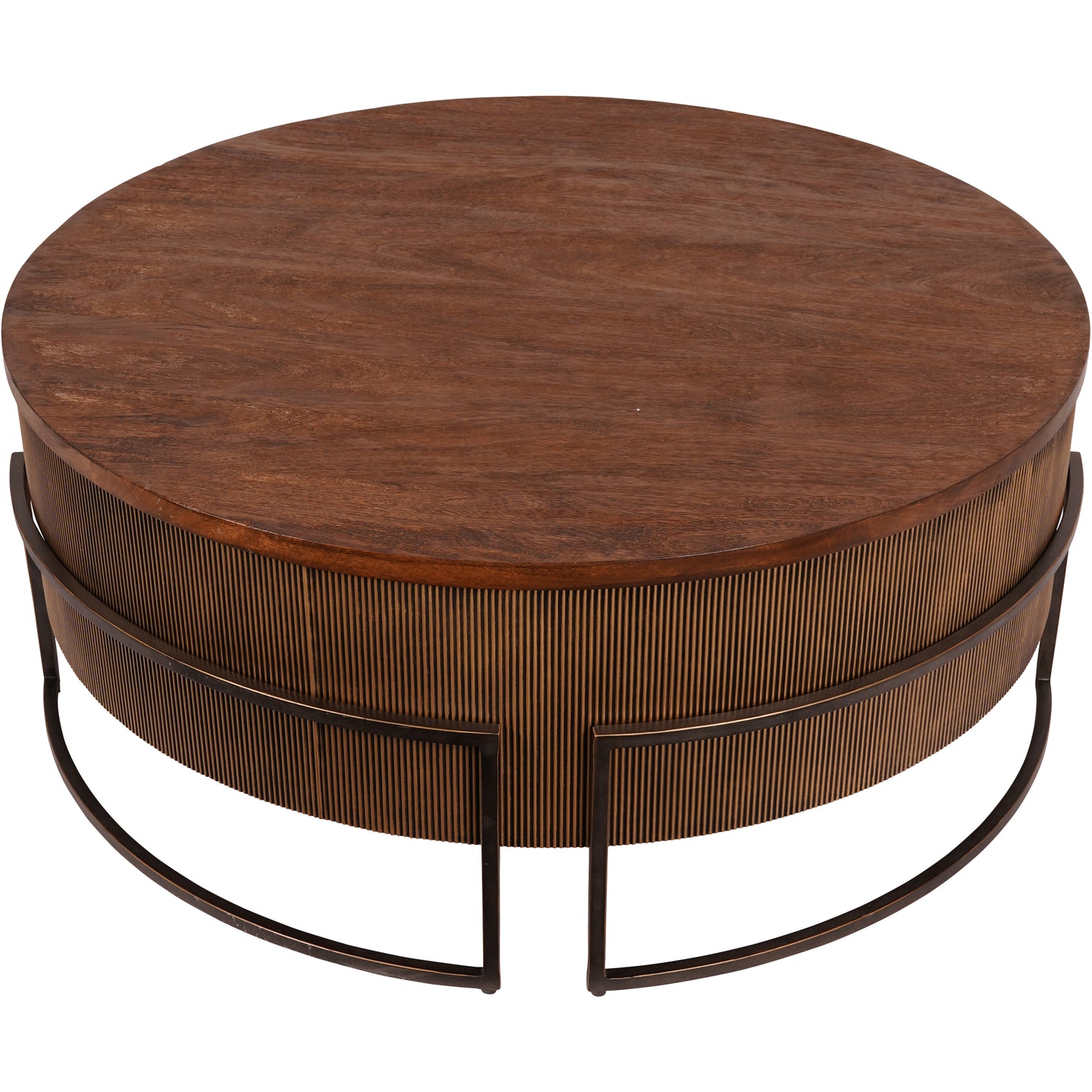 Hunter Corrugated Antique Gold Accent Table