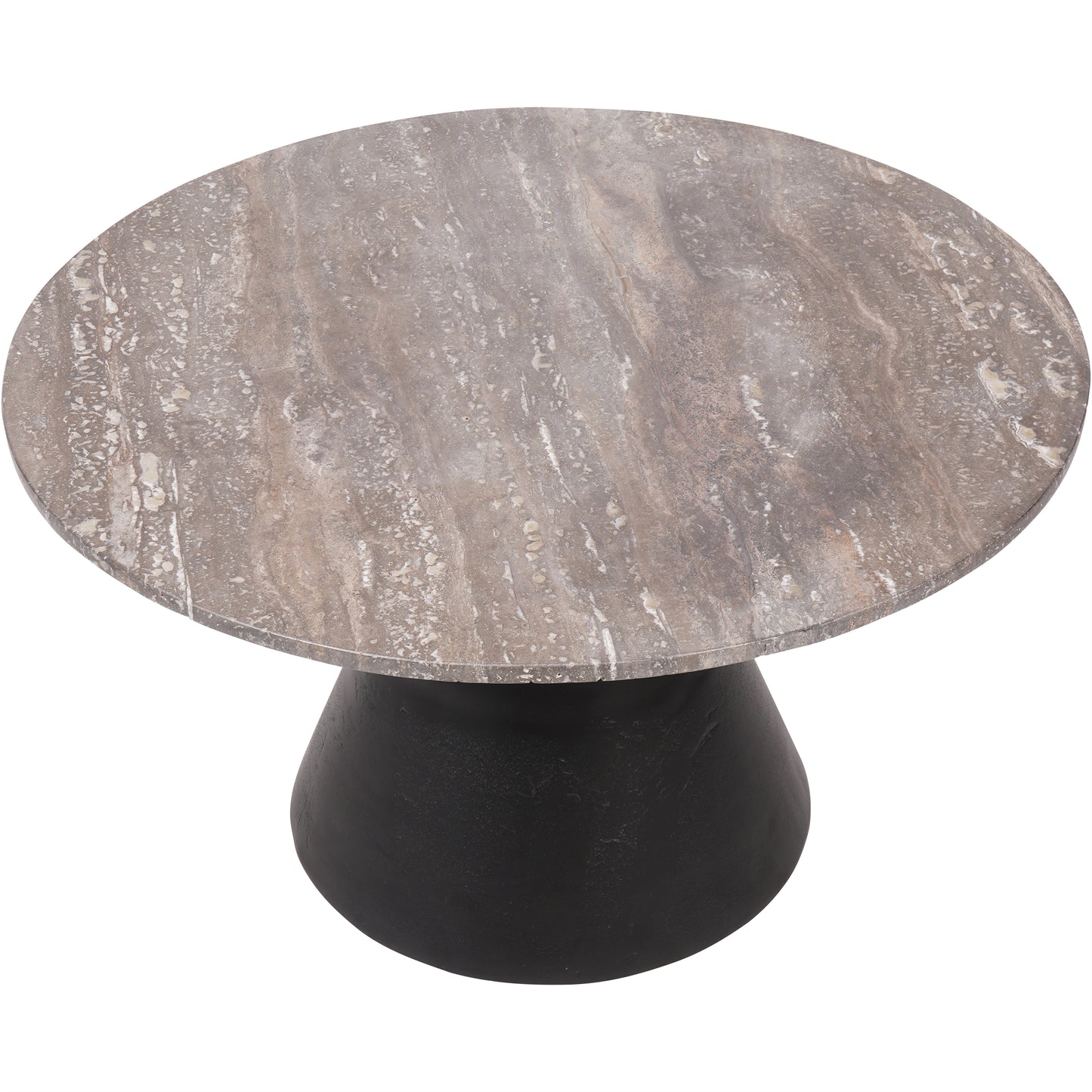 Clifton II Charcoal Black and Dark Travertine Coffee Table - Large