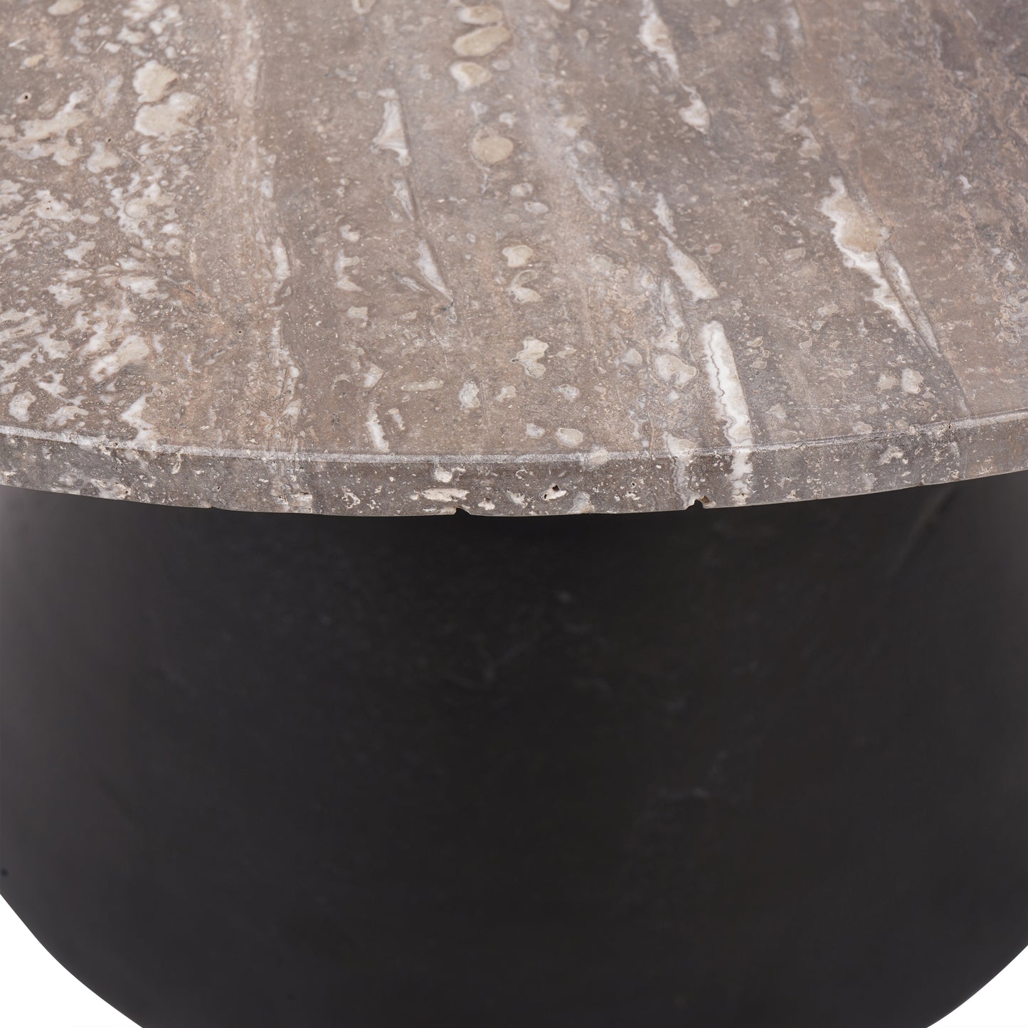 Clifton II Charcoal Black and Dark Travertine Coffee Table - Large