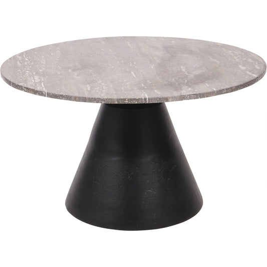 Clifton II Charcoal Black and Dark Travertine Coffee Table - Large