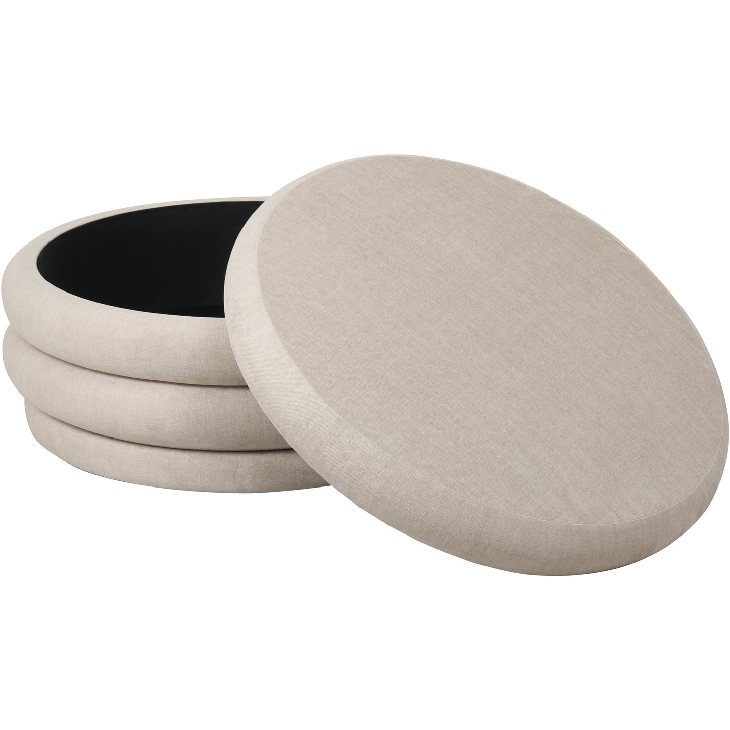 Casa Cream Upholstered Storage Ottoman