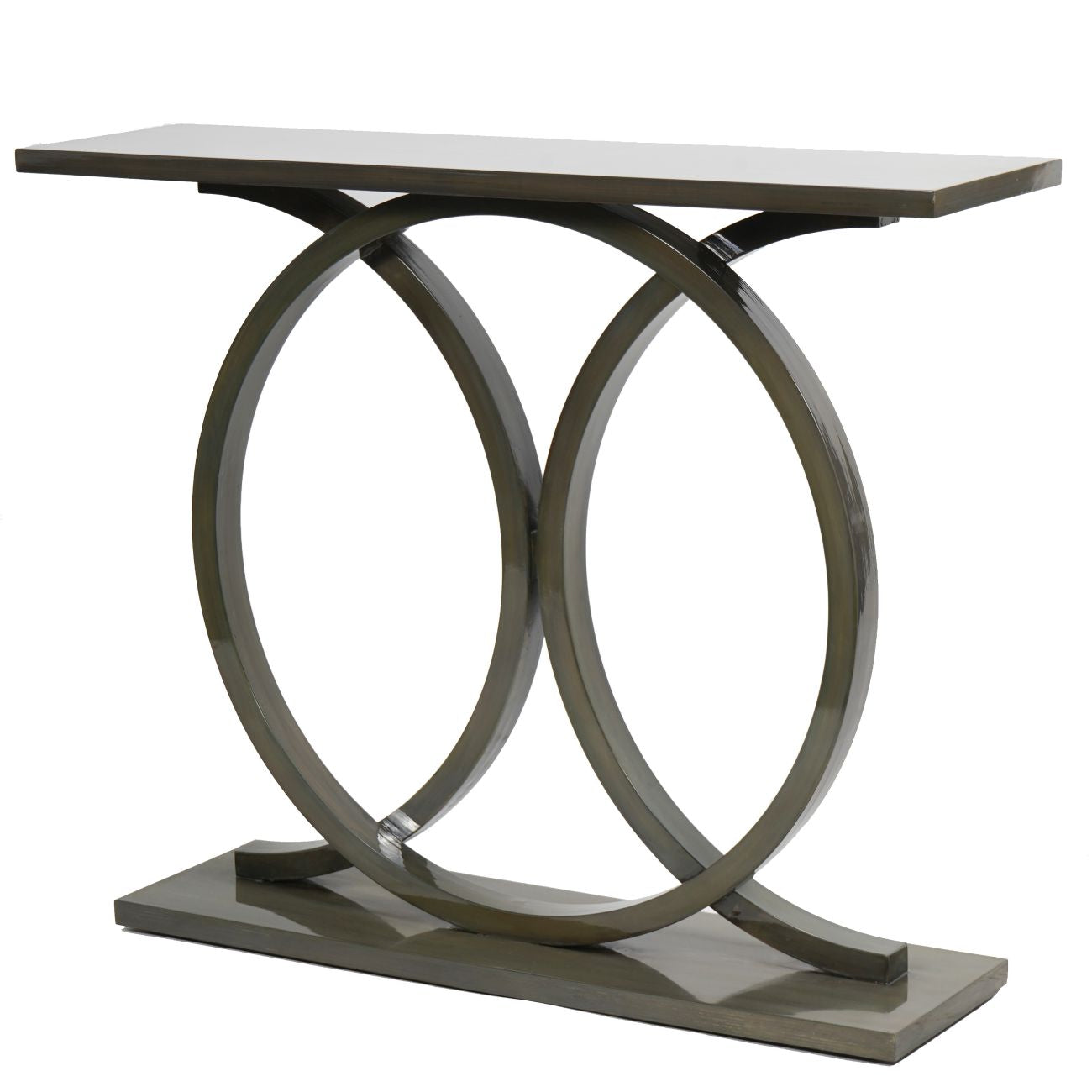 Lacquer Olive Console Table