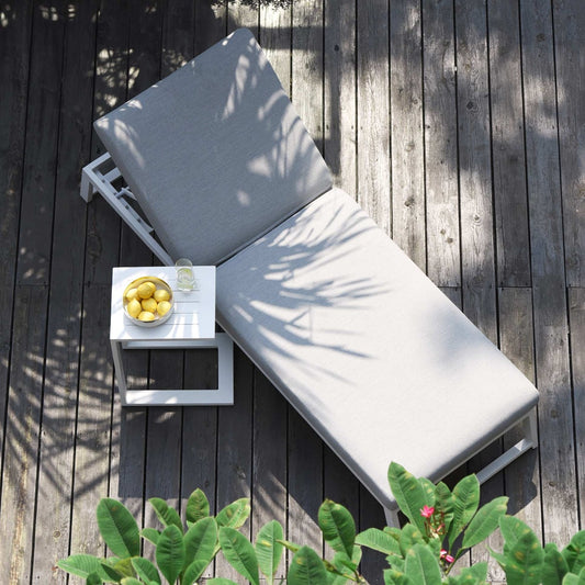 Maze - Outdoor Fabric Allure Sun lounger - Lead Chine