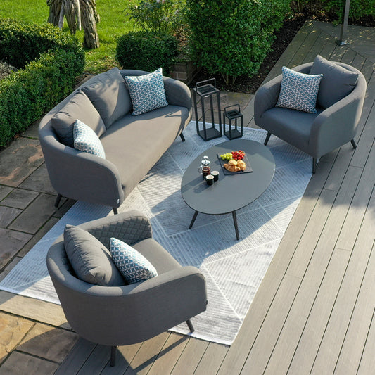Maze - Outdoor Fabric Ambition 2 Seat Sofa Set - Flanelle