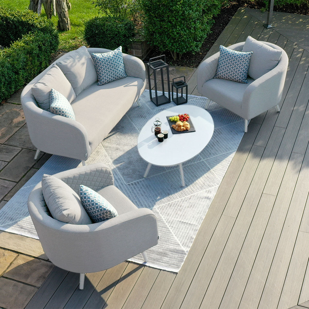 Maze - Outdoor Fabric Ambition 2 Seat Sofa Set - Lead Chine