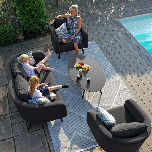 Maze - Outdoor Fabric Ambition 2 Seat Sofa Set - Charcoal