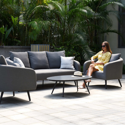 Maze - Outdoor Fabric Ambition 3 Seat Sofa Set - Flanelle