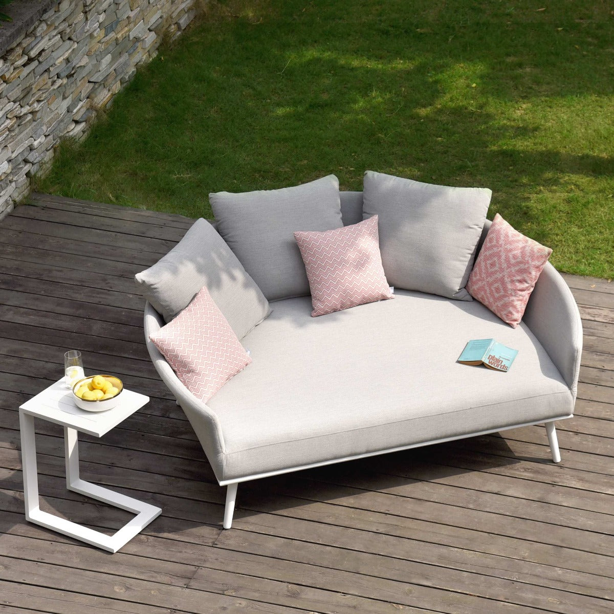 Maze - Outdoor Fabric Ark Daybed - Lead Chine